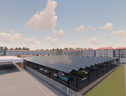 Comienzan las obras para la mayor instalación fotovoltaica de Pamplona en el aparcamiento junto al CPEIP Cardenal Ilundain